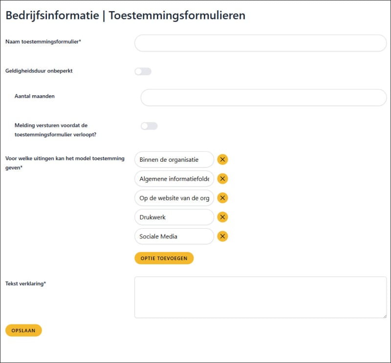 Toestemmingsformulier digitaal quitclaim